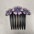 purple rhinestone hair comb french twist comb