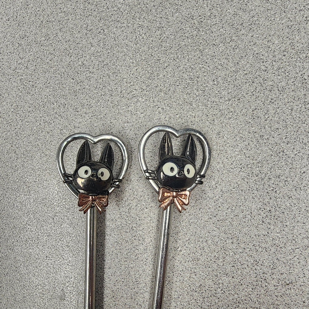 studio Ghibli Jiji black cat hair pins